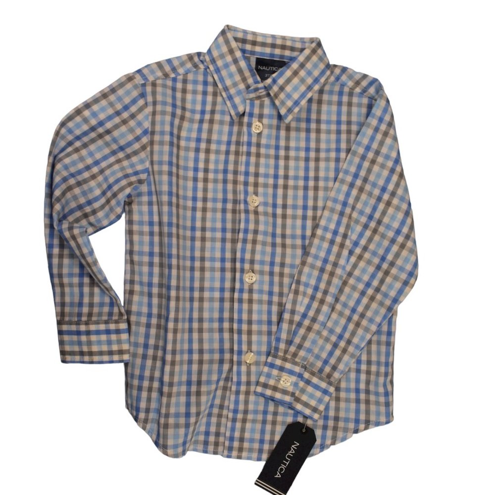 Nautica Boys Collared Button Down Shirt Size 3t NWT